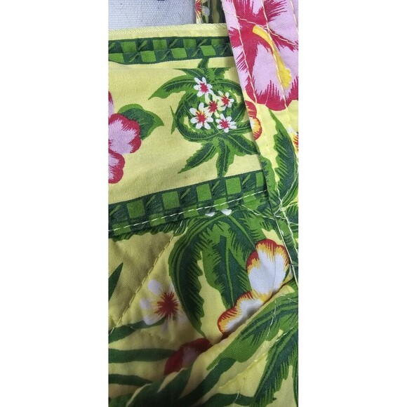 Americana By Sharif Tote Bag Quilted Yellow Pink Green Floral Shoulder Bag - Picture 7 of 16